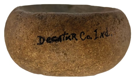 3 3/4" Cupped Discoidal. Tan Material. Decatur County, Indiana. Ex Lloyd Cash.