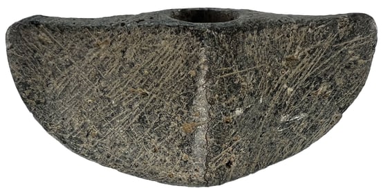 4 1/16" Curved Pick Bannerstone. North Carolina. Ex Lloyd Cash Collection.