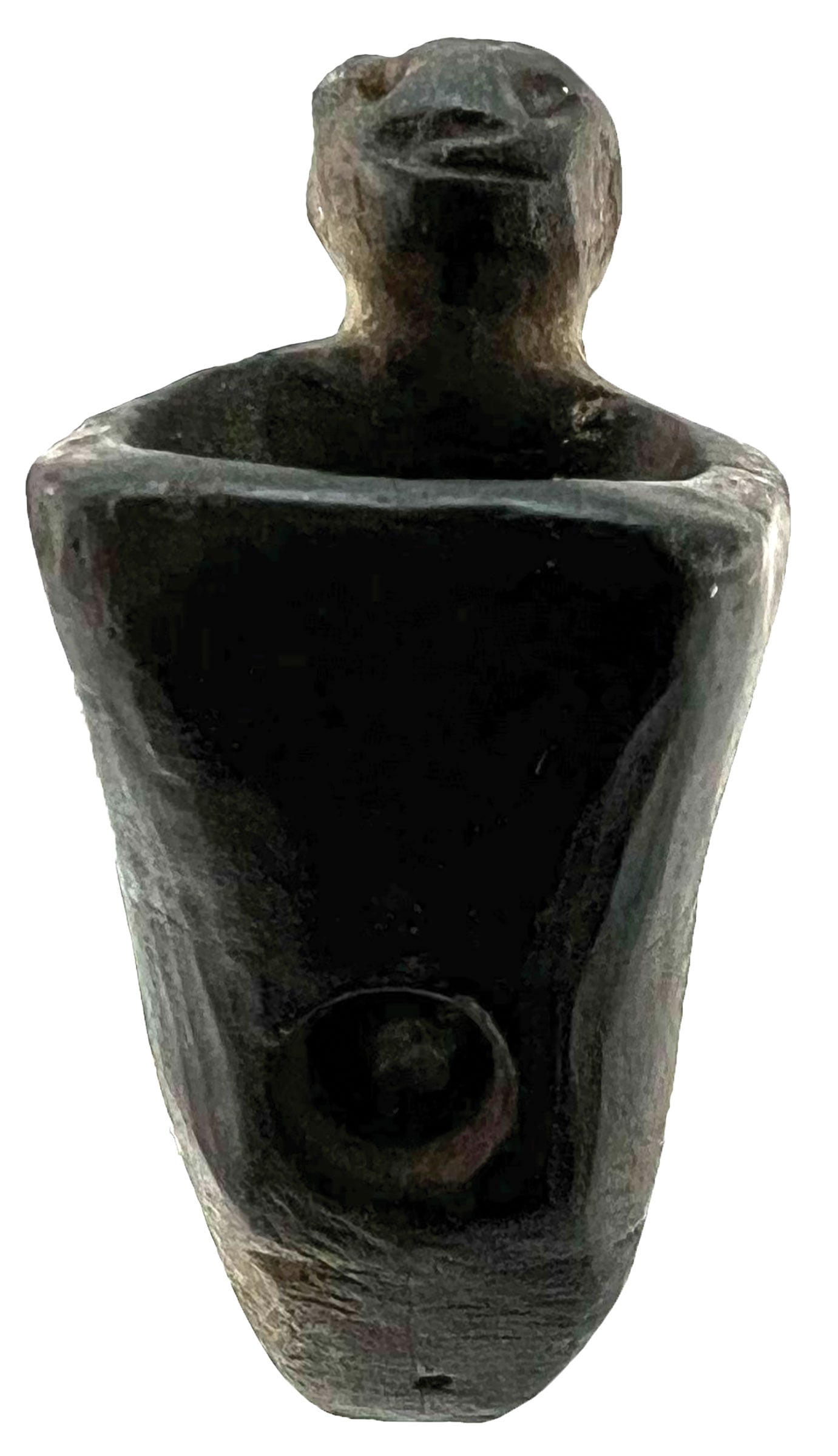 2 1/4" Human Effigy Pipe. Kentucky. Patinated Grey Stone. Davis G9 COA. (1 of 6)