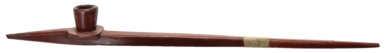 27 5/8" Historic Catlinite Pipe. Two spots glued. Ex Grotte, Lewis, and Vanderver. (1 of 6)
