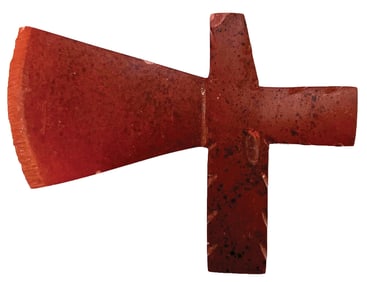 4 1/4" Historic Catlinite Tomahawk Effigy Pipe. Ex Floyd Ritter Collection.