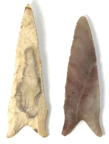 2 Points. Longest 3 1/4". Variety of material. Ex Wally Zollman Collection.