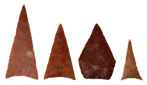 4 Small Points. Hardin County, Tennessee. Ex George Williams Collections.