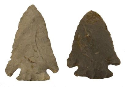 2  Pinetree Points. 1 5/16" & 2 13/16" Ex Richard Tebbs Collection.