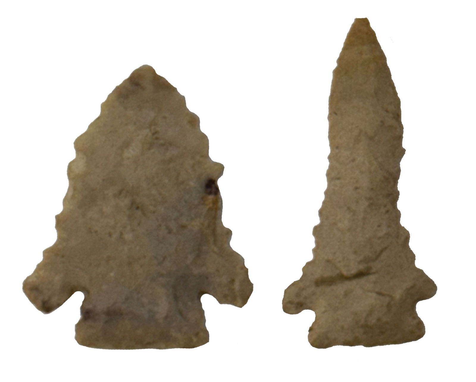 2  Pinetree Points. 1 13/16" & 2 1/16" Ex Richard Tebbs Collection. (1 of 2)