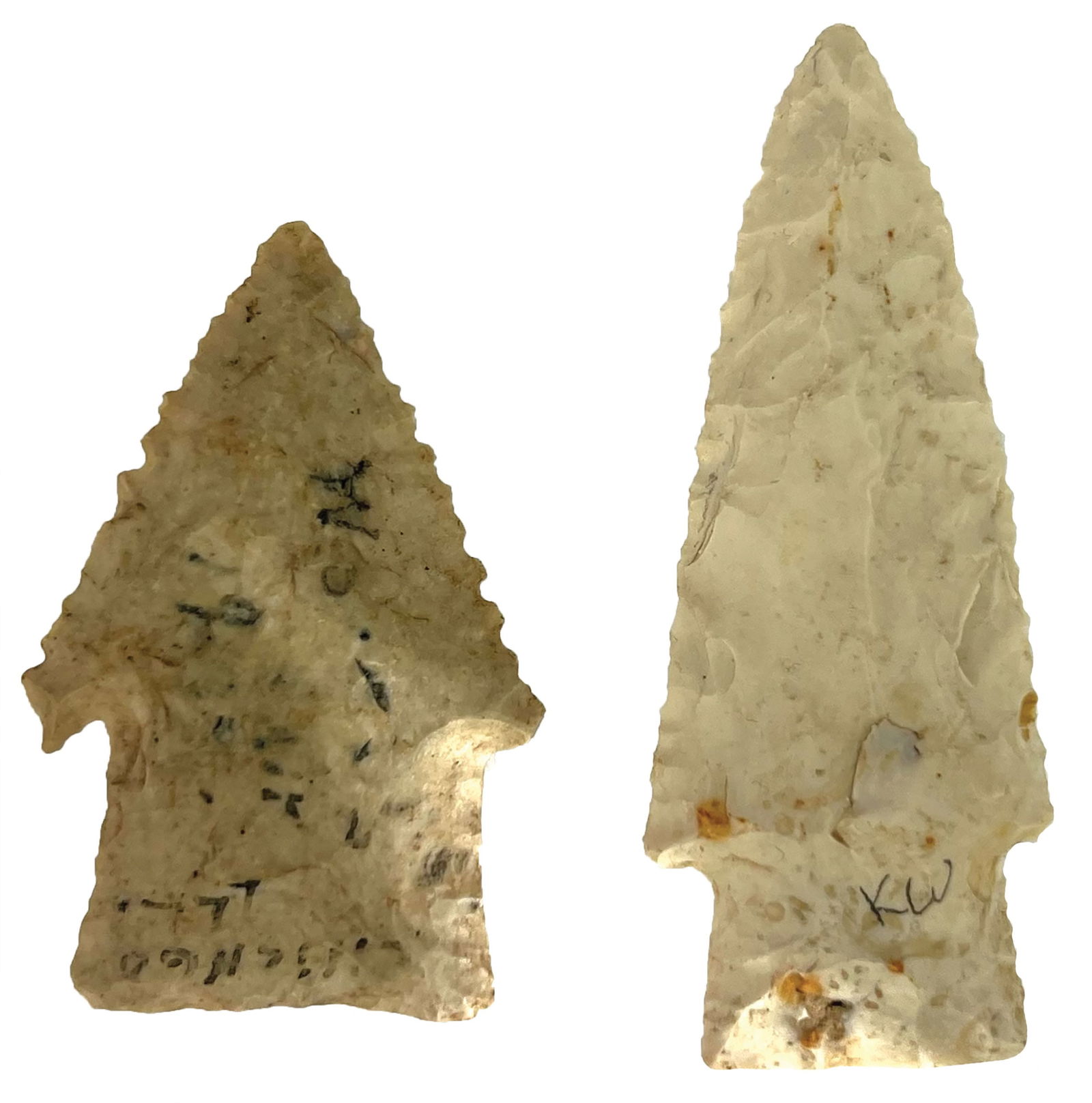 Two Hardins. 2 3/4" Glossy and 2" Serrated. MO. Ex Lloyd Cash. (1 of 2)