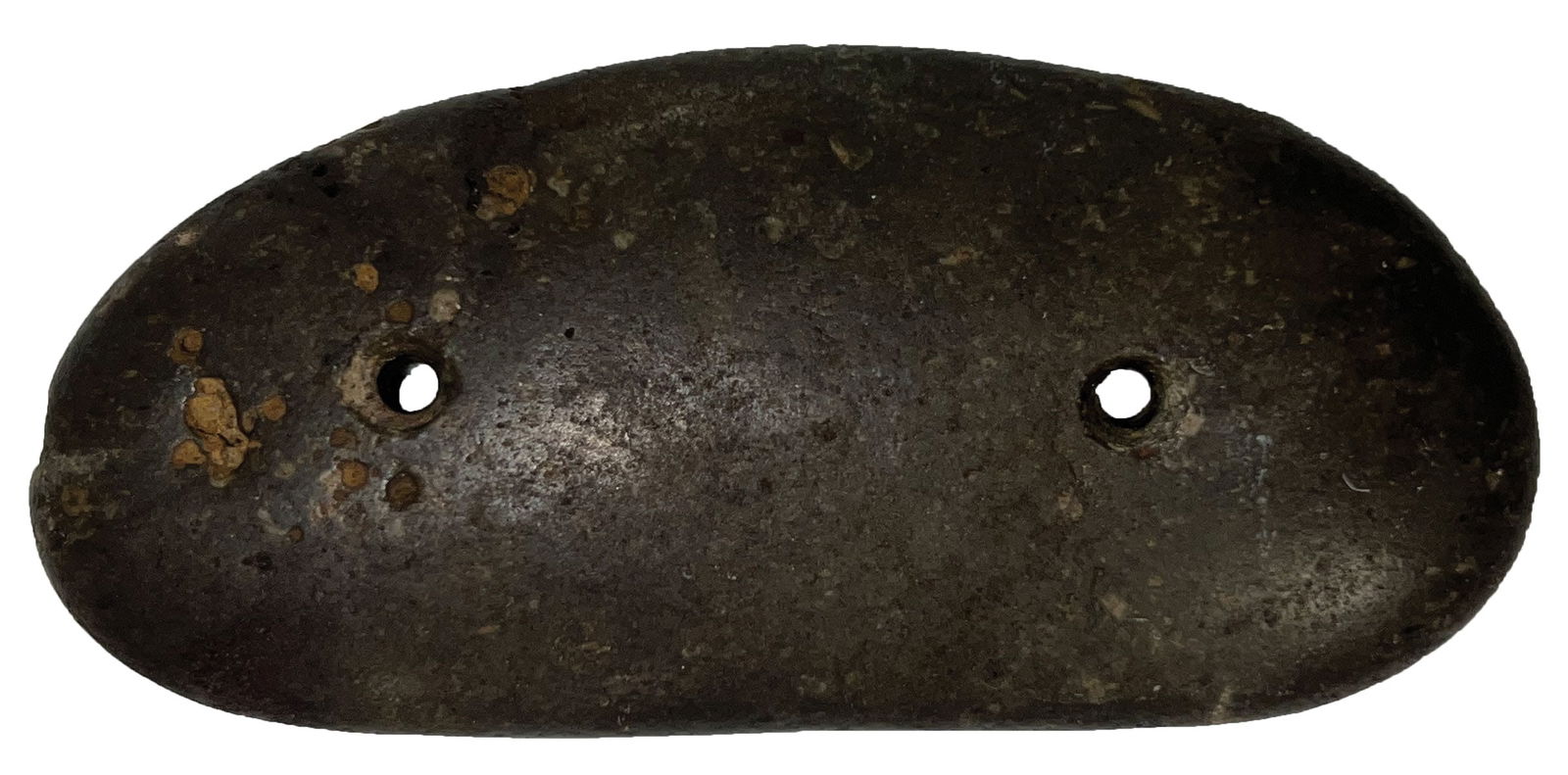 3 3/4" Gorget. Basalt. Pennsylvania. Ex Dr. Wheeler and Nick Gatses. (1 of 2)