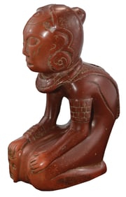 6 3/4" Human Effigy Pipe. Found in 1916. Pictured in Sacred Fire and Holy Smoke.