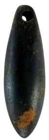 3 1/4” Drilled Hematite Plummet.  Louisiana. Ex Floyd Ritter.&nbsp;
