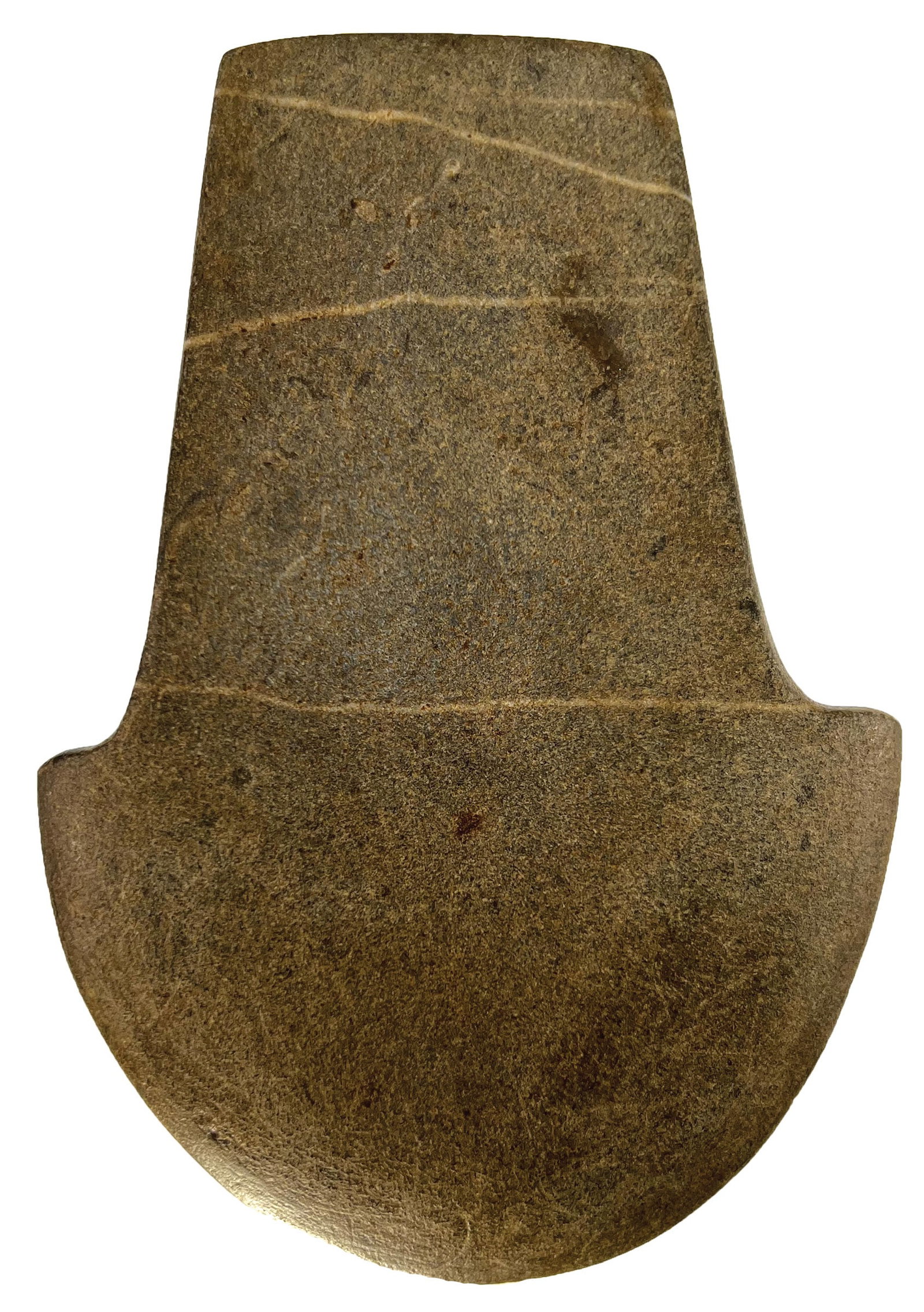 6 1/16” Undrilled Spatulate. Hardstone. Nice Polish. TN. Ex Sean Cotner.: 6 1/16” Undrilled Spatulate. Brown Hardstone. Nice Polish. TN. Ex Sean Cotner.
