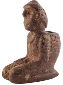 6” Mississippian Kneeling Human Effigy. Pictured in Sacred Fire and Holy Smoke. &nbsp;