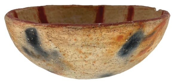 7” D. Nice Anasazi/Hohokam Polychrome Bowl. Small chip on rim. Orginal Paint.