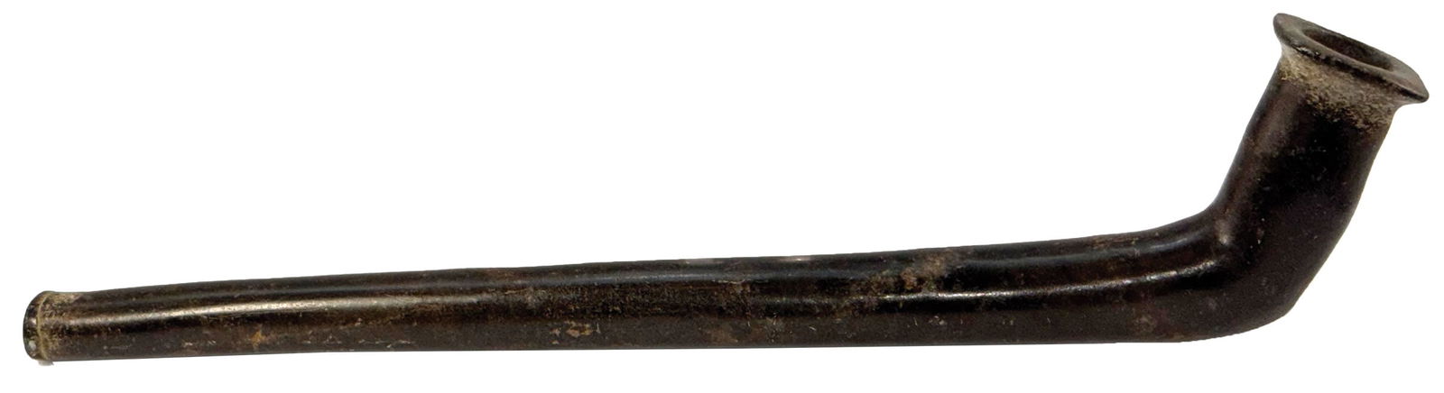 10” Stemmed Monitor Pipe. Pictured in Sacred Fire and Holy Smoke.: 10” Stemmed Monitor Pipe. Tennessee. Steatite. Pictured in Sacred Fire and Holy Smoke, Page 257, by Lawerence Bishop. Ex Lawrence Bishop.