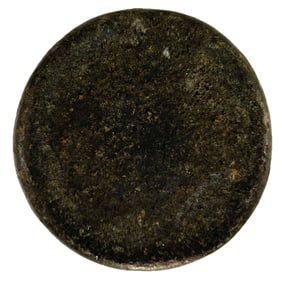 2 1/4” Cupped Discodial. Dark Brown/Black Harstone. Ex Lloyd Cash.