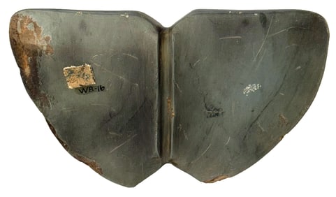 5 5/16”&nbsp; Tie on Winged Bannerstone. Ex Fain White King and Dr. T. H. Young.&nbsp;