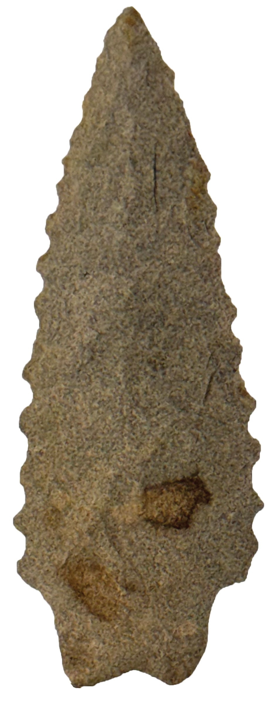 3 13/16” Kirk Stemmed. Marshall Co., KY. Ex Roberts and Smith. Rogers COA.: 3 13/16” Kirk Stemmed. Gray and Tan Color Chert. Found in Marshall County, Kentucky. Ex Dan Roberts, David Smith, and Paul Richter. Rogers COA.