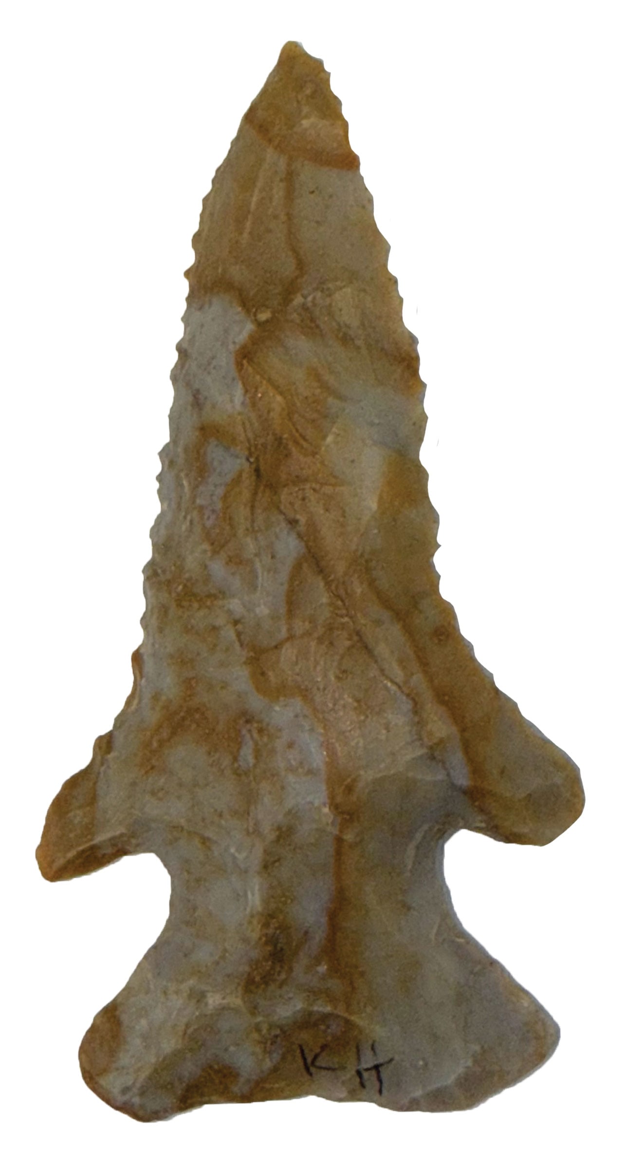 2 points. 2 1/4" Neuberger and 3 3/16" Grey Chert Thebes. Ohio. Partain and Butler COAs.