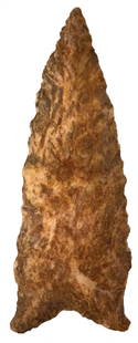3 1/16" Dalton. Orange/Tan Color Chert. Tennessee. Ex Charles Rockford. Rogers COA.: 3 1/16" Dalton. Orange/Tan Color Chert. Chester County, Tennessee. Ex Charles Rockford and Paul Ritcher Collections. Rogers COA.