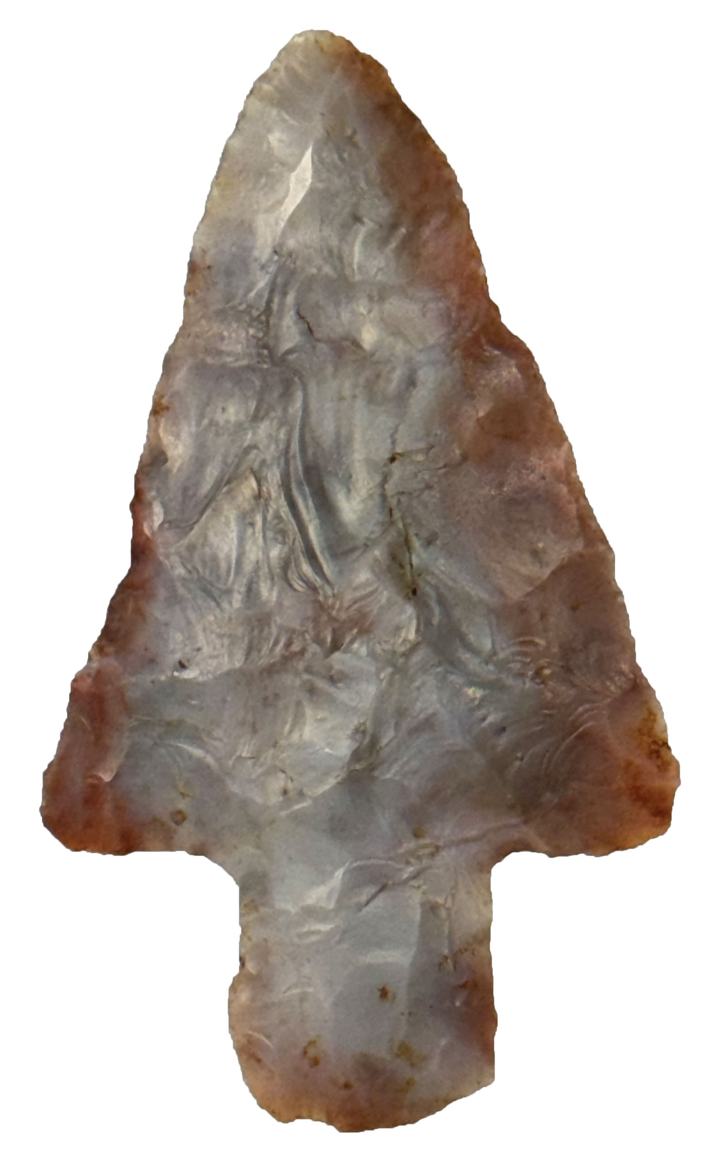 3" Adena. Mottled Gray, Cream and Orange Chert. Ohio. Ex Eugene White. Rogers COA. (1 of 3)