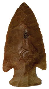 3 7/8" Hardin. Horse Creek Chert. Knox County, Ohio. Ex Ken McNeal and Tom Erdmann.: 3 7/8" Hardin. Horse Creek Chert. Very Well Made. Knox County, Ohio. Ex Ken McNeal and Tom Erdmann Collections.