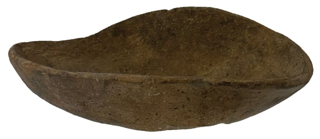 5 1/4" Wide Shell Effigy Bowl. Found by Linda Mills in 1952, Lawrence County, Ohio. COAs.