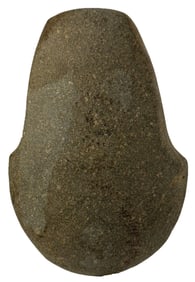 4 1/4" Stone Spud. Nicely Weathered and looks to be Creek Stain. Illinois. Ex Bob Croasdale.