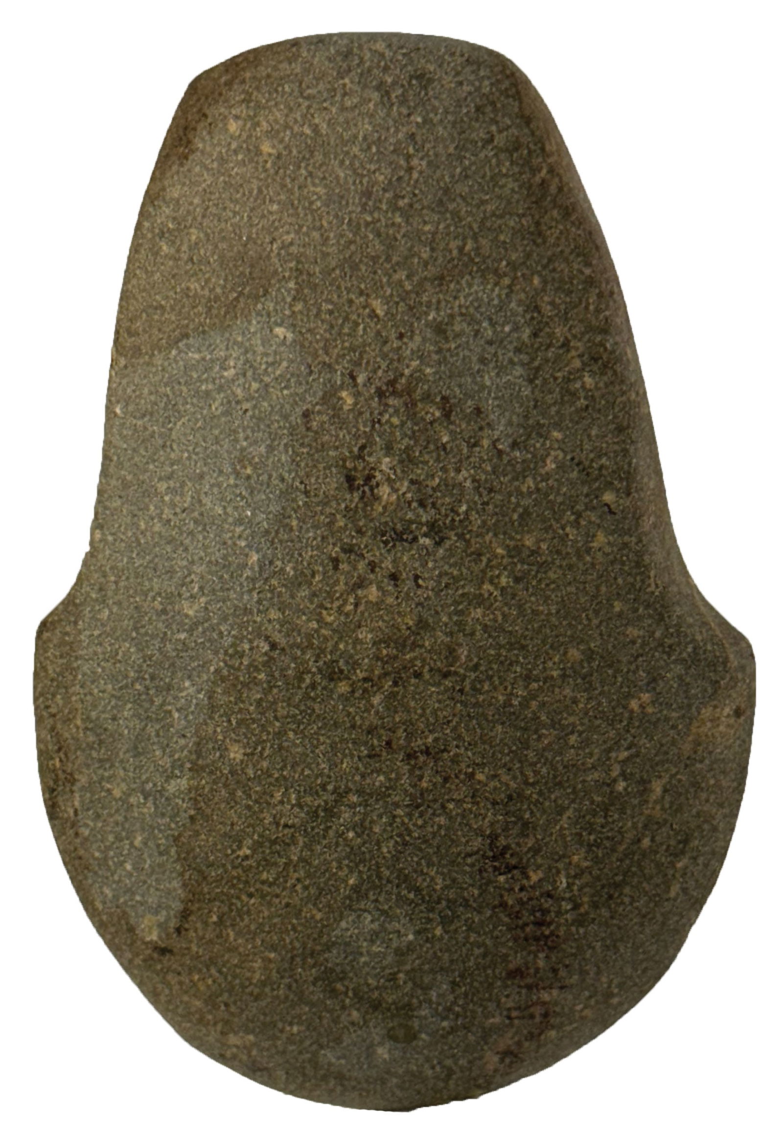 4 1/4" Stone Spud. Nicely Weathered and looks to be Creek Stain. Illinois. Ex Bob Croasdale. (1 of 3)