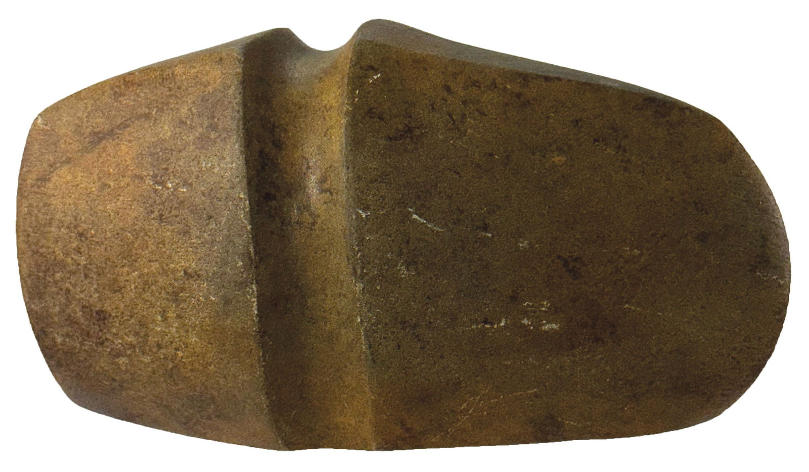 7 1/4" 3/4 Grooved Axe. Greenish Hardstone. Missouri. Ex Wally Zollman Collection. (1 of 4)