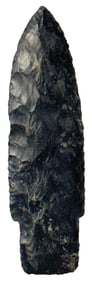 3 7/8" Paleo Lanceolate. Upper Mercer Chert. Ohio. Ex Jack Royce and Jeff Hunt. Putty COA.