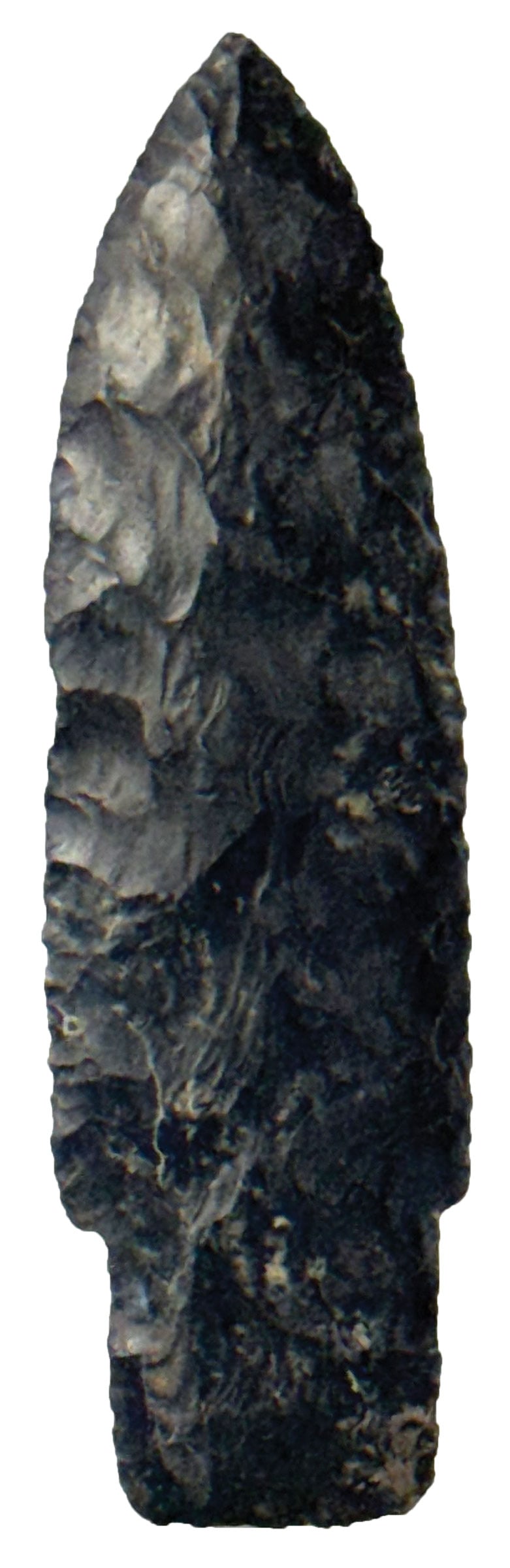 3 7/8" Paleo Lanceolate. Upper Mercer Chert. Ohio. Ex Jack Royce and Jeff Hunt. Putty COA. (1 of 3)