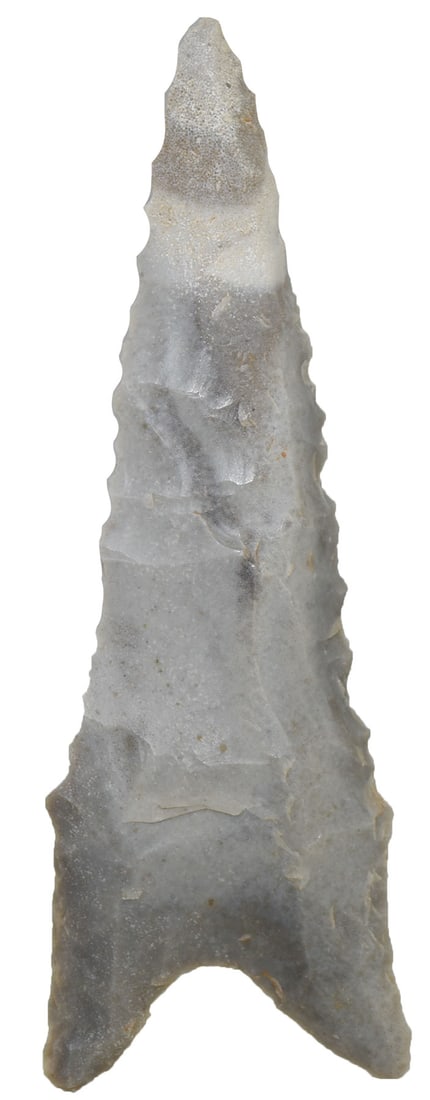 3 5/8” Beveled Dalton. Dade County, MO. Reeds Springs Chert. Ex-Ron Comer. : 3 5/8” Beveled Dalton. Dade County, MO. Reeds Springs Chert. Well made, fine condition. Ex-Ron Comer. Partain COA