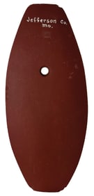 6 1/4" Massive Catlinite Single Hole Pendant. Very thin. MO. Ex Byron Anderson.