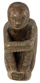 3 3/4" Hopewell Human Idol Pipe. Pipestone. Pickaway County, Ohio. Ex Stan Copeland.