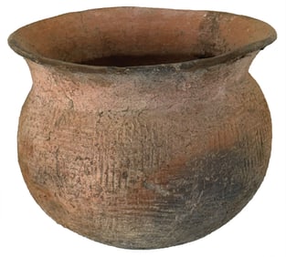 5 1/4" tall Incised Pot. Union County, Louisiana. Ex Rodney Peck. Jackson COA.