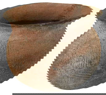 5 1/4" tall Incised Pot. Union County, Louisiana. Ex Rodney Peck. Jackson COA.: 5 1/4" Tall Incised Pot. Made of fired clay. Union County, Louisiana. Ex Rodney Peck and Paul Ritcher Collections. Jackson