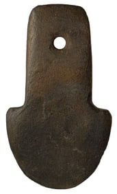 3 3/16" Shovel Pendant. Brown Slate. Clermont County, OH. Ex Steve Switzer.