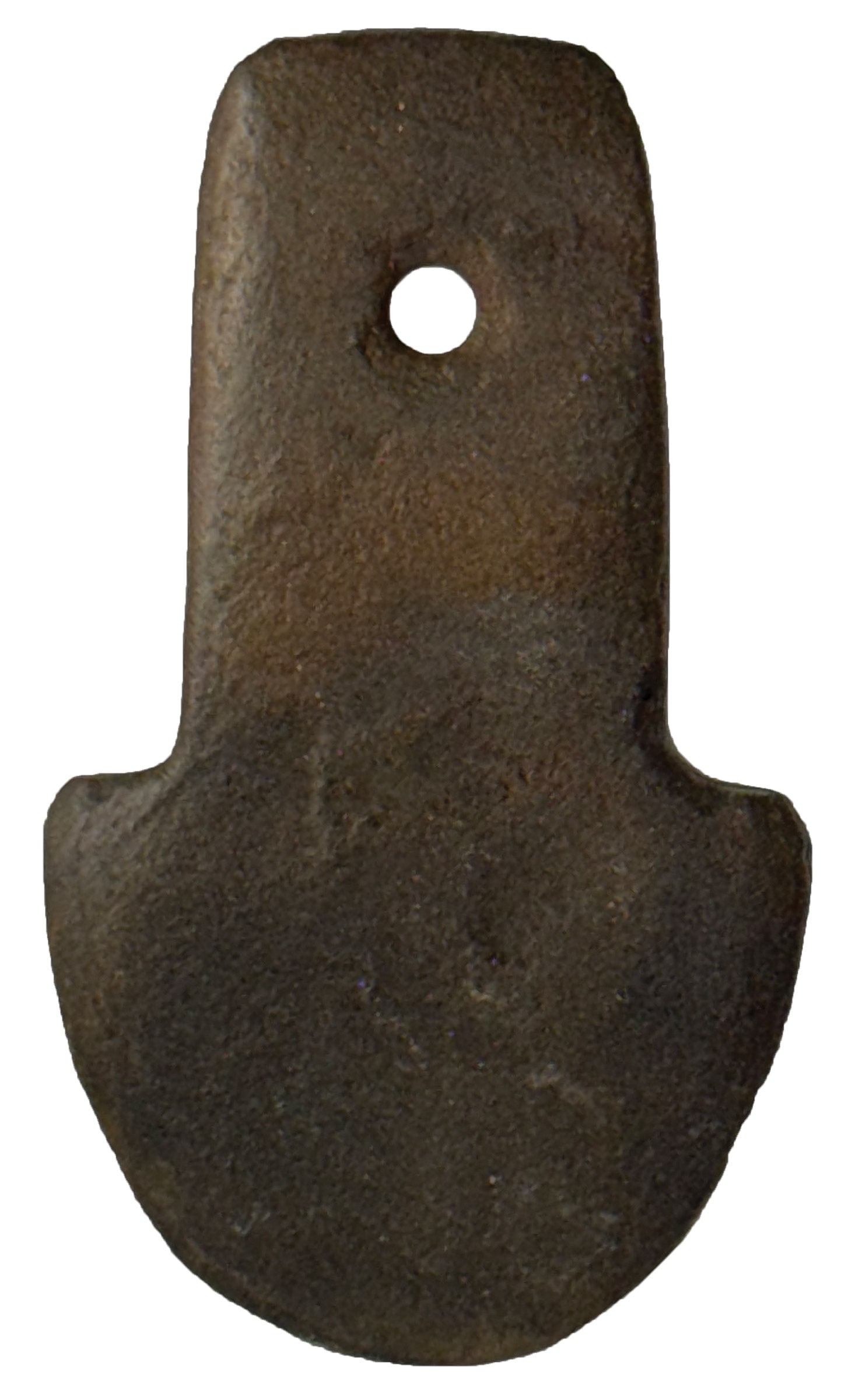 3 3/16" Shovel Pendant. Brown Slate. Clermont County, OH. Ex Nick Gray. (1 of 2)