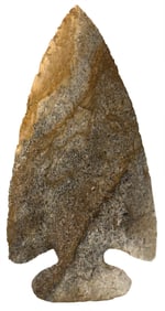 4 3/4" Thebes. Avon Chert. Recovered in Fulton County, Illinois. Ex Floyd Ritter. COA.