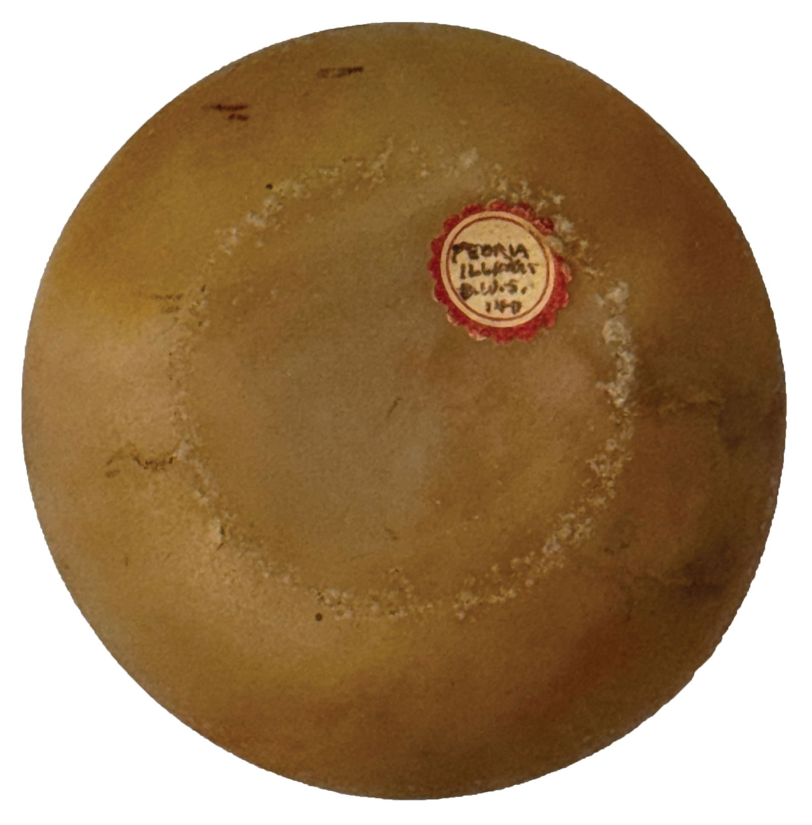 2 5/8" Quartz Cupped Discoidal. Recovered in Peoria, Illinois. Ex Pat Gaines. (1 of 4)