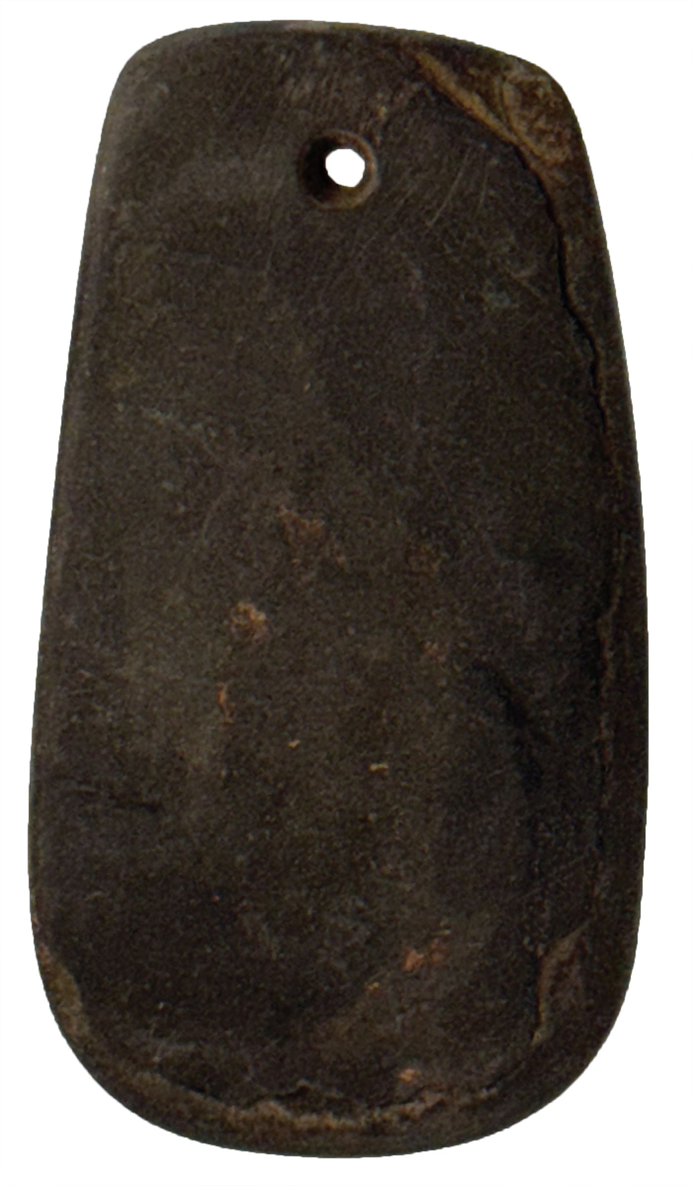 3 1/2" Pendant. Black/Brown Slate. Cocke County, TN. Ex Nick Gray. (1 of 2)