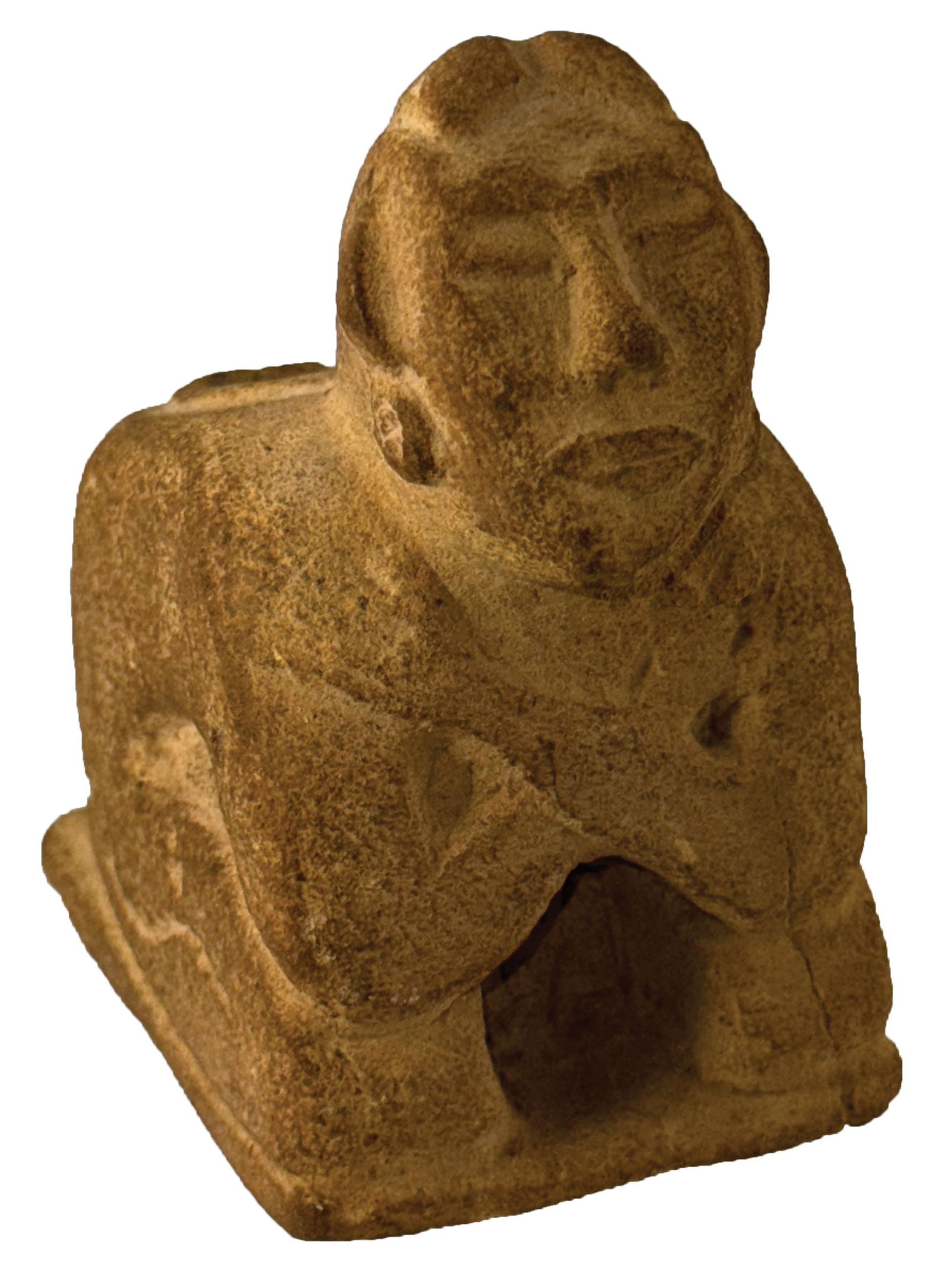 Anthropomorphic (Human/Animal)  Effigy Pipe. Recovered in 1968. Ex Rowland, Copeland. (1 of 6)