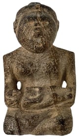 4 1/2" Handstone Human Effigy Idol. Formerly in the Henry F. Metcalf Museum.