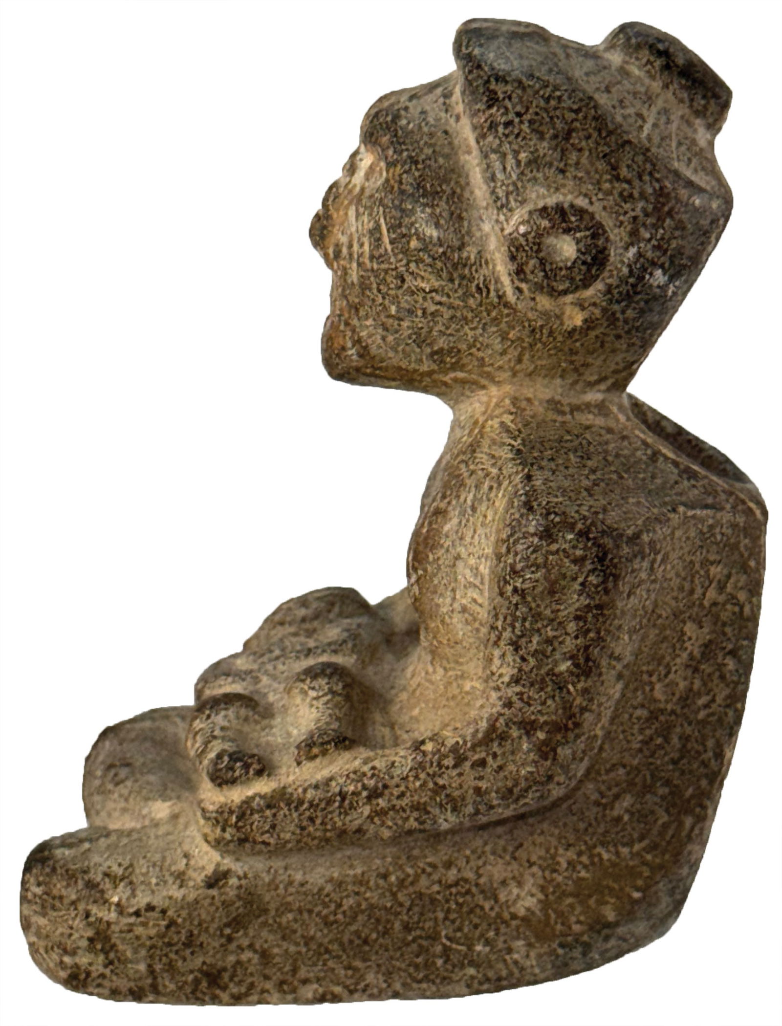 4 1/2" Handstone Human Effigy Idol. Formerly in the Henry F. Metcalf Museum. (1 of 4)
