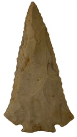 3 1/8" Decatur. Light Gray Chert. Kentucky. Ex Fred Tyler, David Smith. Rogers COA.