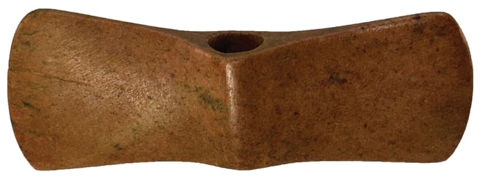 5 7/8" Bannerstone. Mottled Quartz. Double bit Style. Blackford County, Indiana. Perino COA.