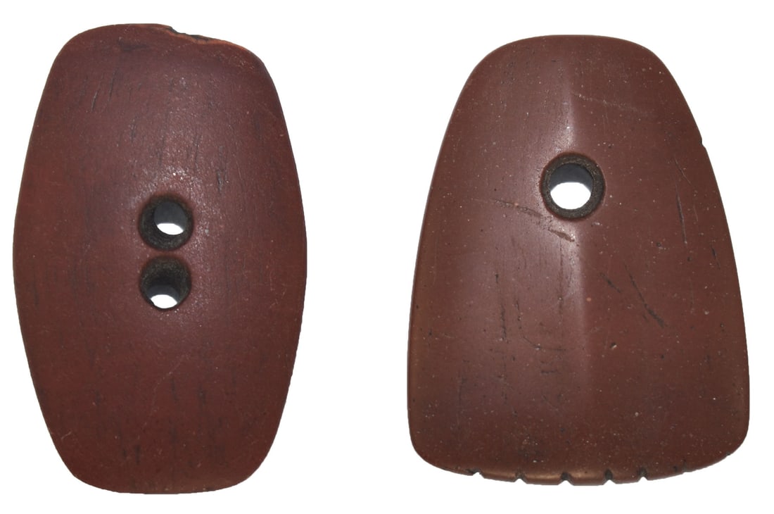 Two Historic Catlinite Pieces from Iowa. Both in very good condition. Ex Gary Cuckler. (1 of 2)