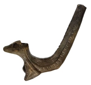 4 3/4" Human Effigy Iroquois pipe. New York. Ex Jan Sorgenfri. Minor Restoration.