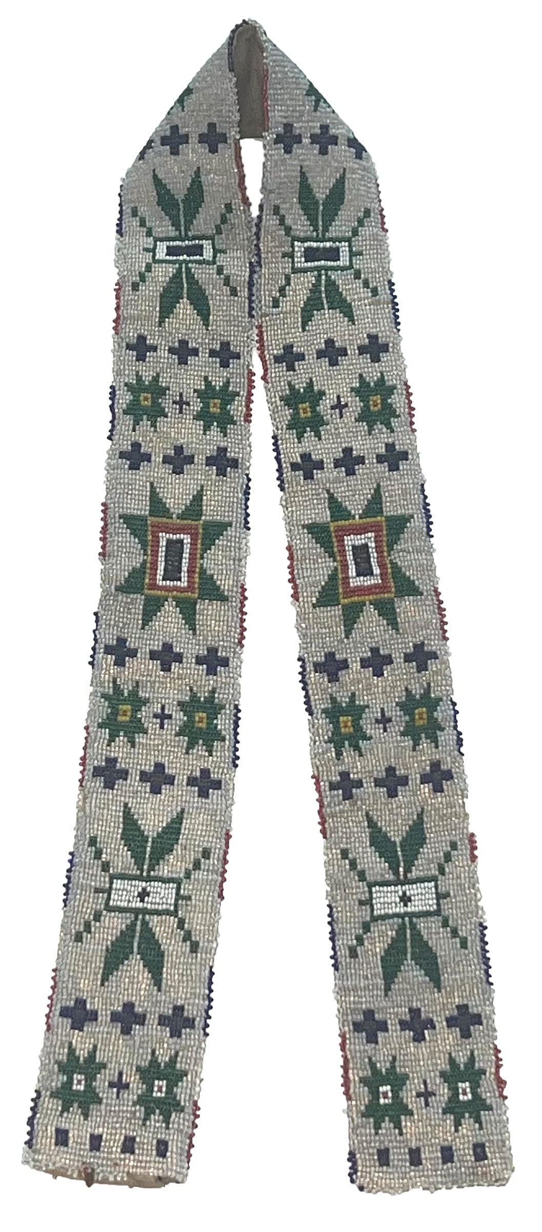 35 1/4" Beaded Strap/Belt with cloth backing. Ex Dale Rector and Daniel Blair Collections. (1 of 3)