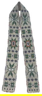 35 1/4" Beaded Strap/Belt with cloth backing. Ex Dale Rector and Daniel Blair Collections.: 35 1/4" Beaded Strap/Belt with cloth backing. Ex Dale Rector and Daniel Blair Collections.
