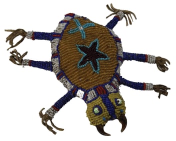 5 1/4” Spider Fetish. Leather casing. 1880 to 1920. Fangs appear to be some